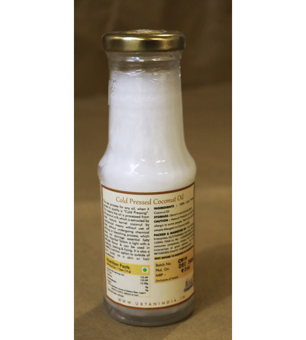 Virgin Coconut Oil  Glass Bottle 200 Ml 