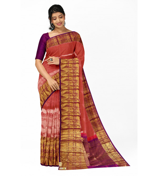 Kanjivaram Silk Saree With Gold Zari Work