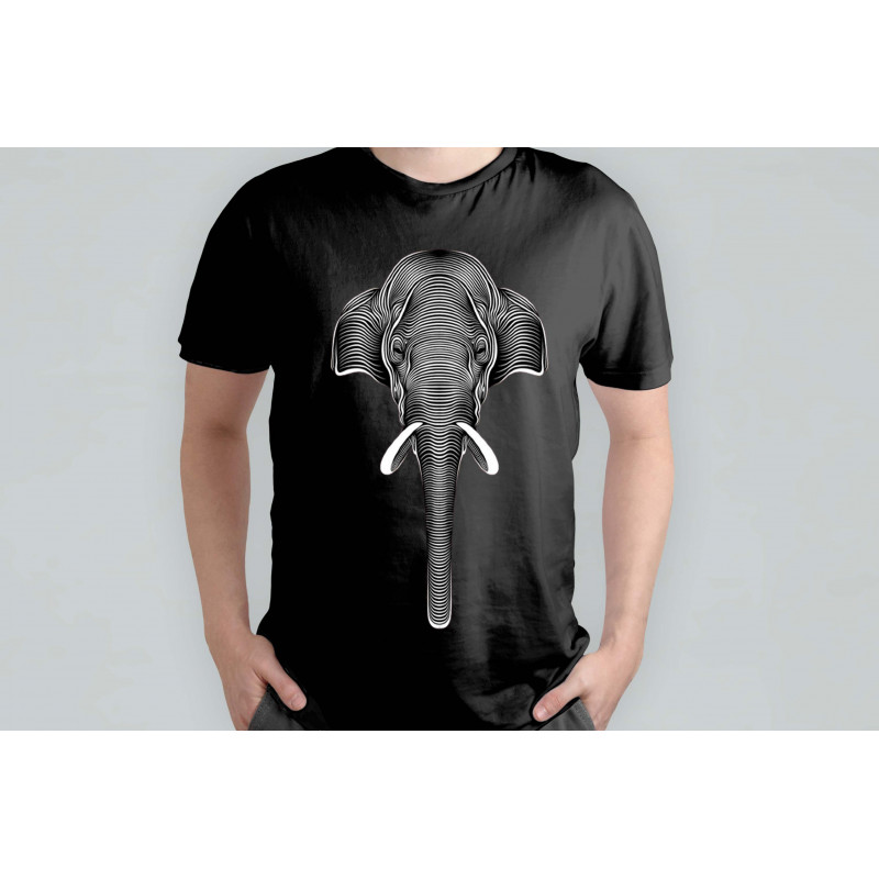 Cotton Tshirt Black Elephant Size Medium