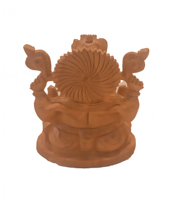 GANESH OPEN  CARVING KADAMB WOOD 4 INCH 