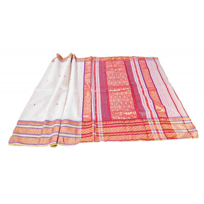 Maheshwari Handwoven Cotton Saree With Blouse