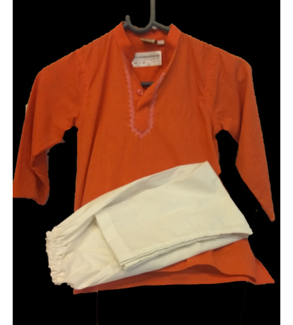 Cotton Plain Kurta Pyjama Set Size 1 to 2 Year