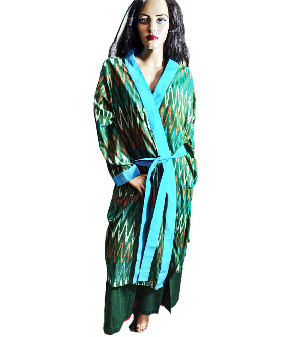Dressing Gown ikkat Cotton Gown