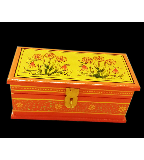 Wooden Hand Painted Box Jaipur Style Size 6X3 Inches