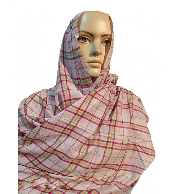 Cashmere Hand Woven Check Pashmina Stole Size,28X80 Inch