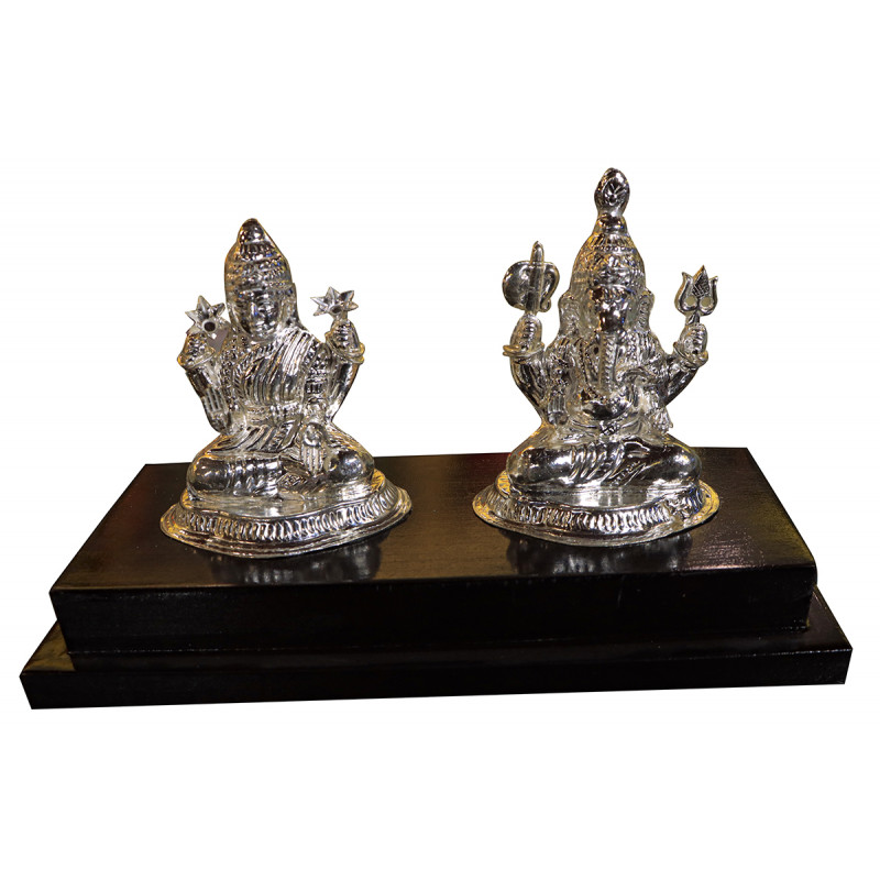 Cottage Silver Ganesh & Laxmi Ji 2PCS Set