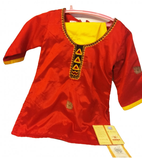 Plain Silk  Embroidery Salwar Kameez Size 1 To 2 Years