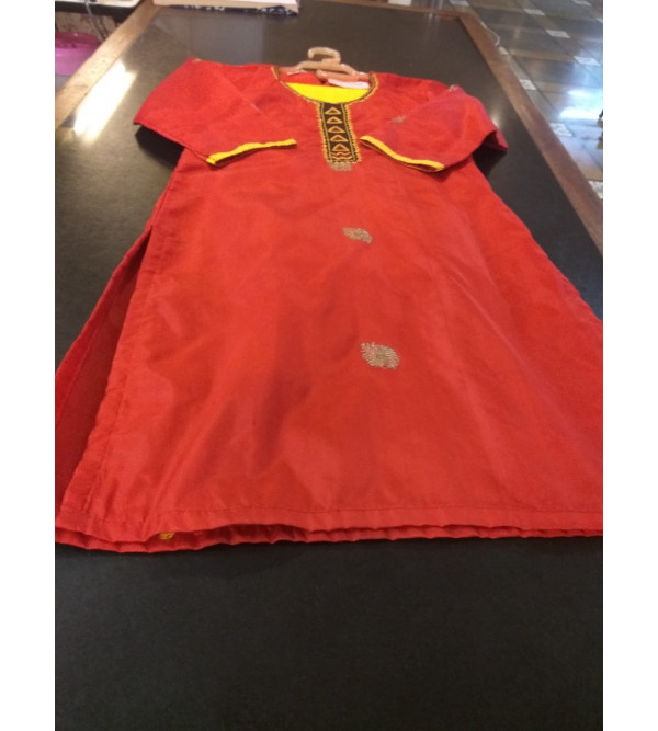 Plain Silk Salwar Kameez Set Size 4 To 6 Years   