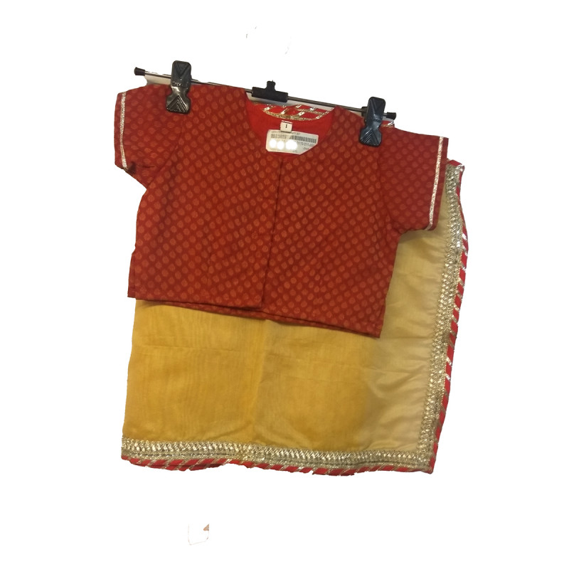 Cotton Stitched Saree With Blouse Size 2 to 4 Yr