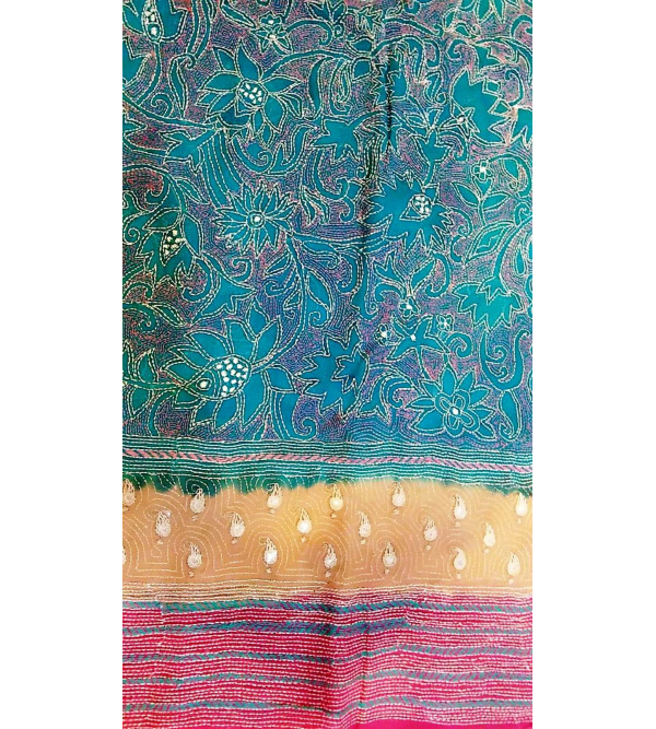 Handloom Kantha Premium Chiffon Saree