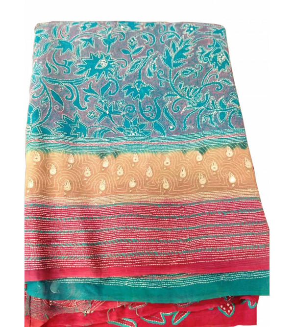 Handloom Kantha Premium Chiffon Saree