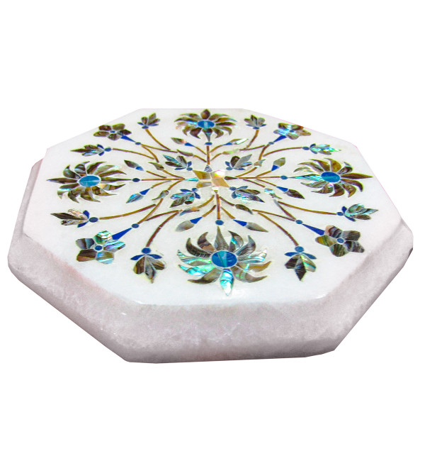 Alabaster Chowki Size 4X4 Inch With Assorted Designs and Colors