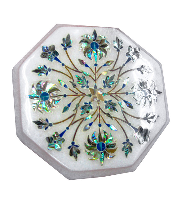 Alabaster Chowki Size 4X4 Inch With Assorted Designs and Colors