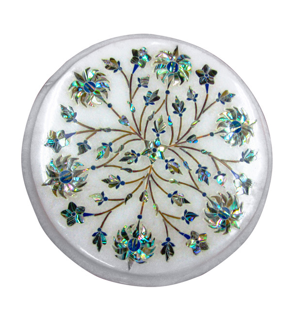 Alabaster Chowki Size 5 X5 Inch With Assorted Designs and Colors