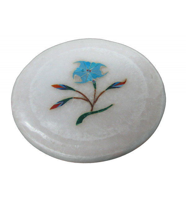 Alabaster Coaster Size 3.5 Inch With Assorted Designs and Colors