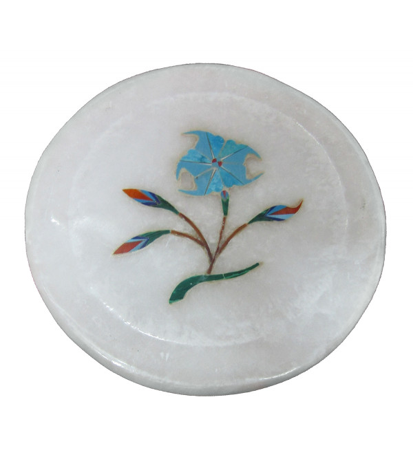 Alabaster Coaster Size 3.5 Inch With Assorted Designs and Colors