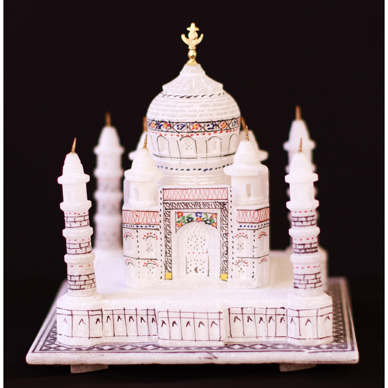 Taj Mahal Velvet Box Alabaster 5 Inch 