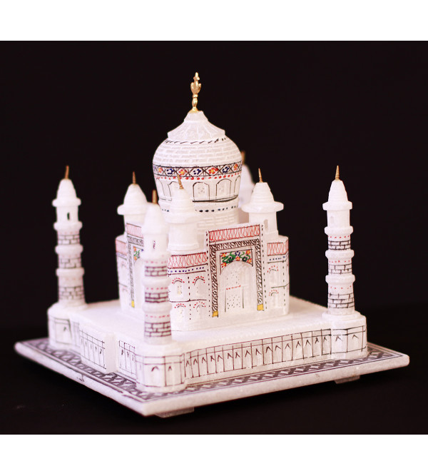 Taj Mahal Velvet Box Alabaster 6 Inch