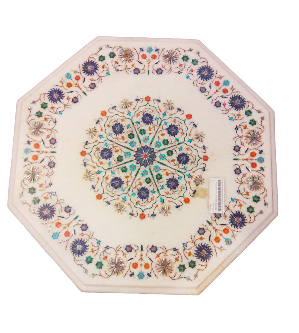 Table Top With Semiprecious Stone Marble Top 