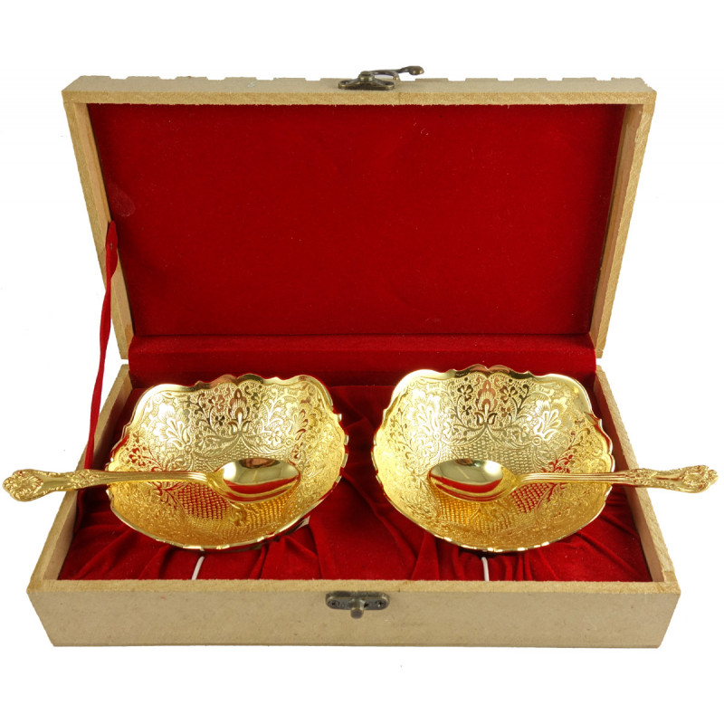 HANDICRAFT BRASS BOWL SET 4.5 INCH 