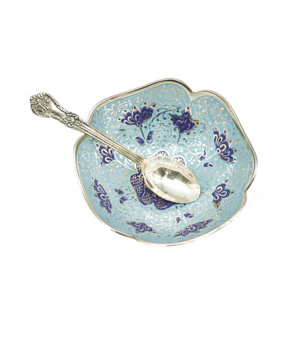 Brass Enamel Dry Fruit Bowl 2 Pcs Set with Box
