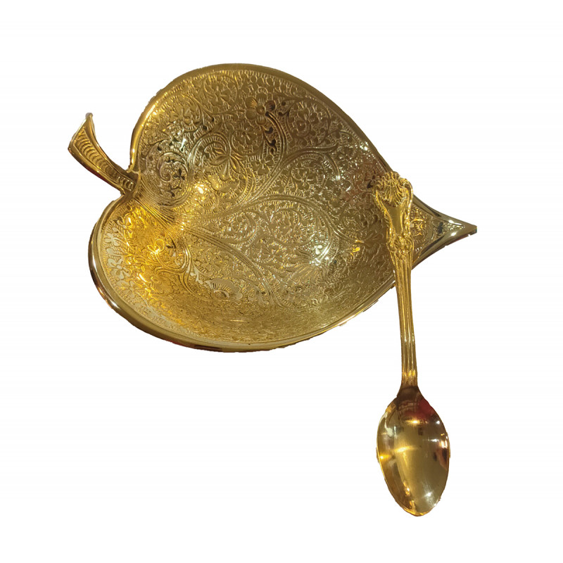 Handcrafted Brass Floating Peepal Leaf 7 Inch