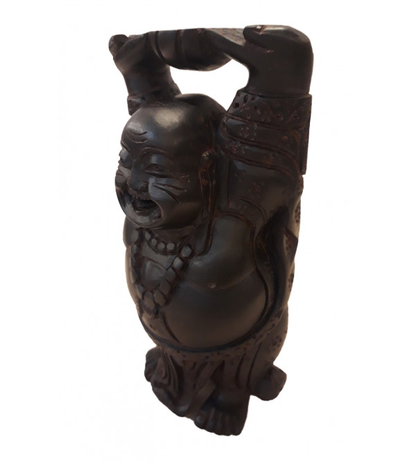 Red Sandalwood Handcrafted Figure of Laughing Buddha