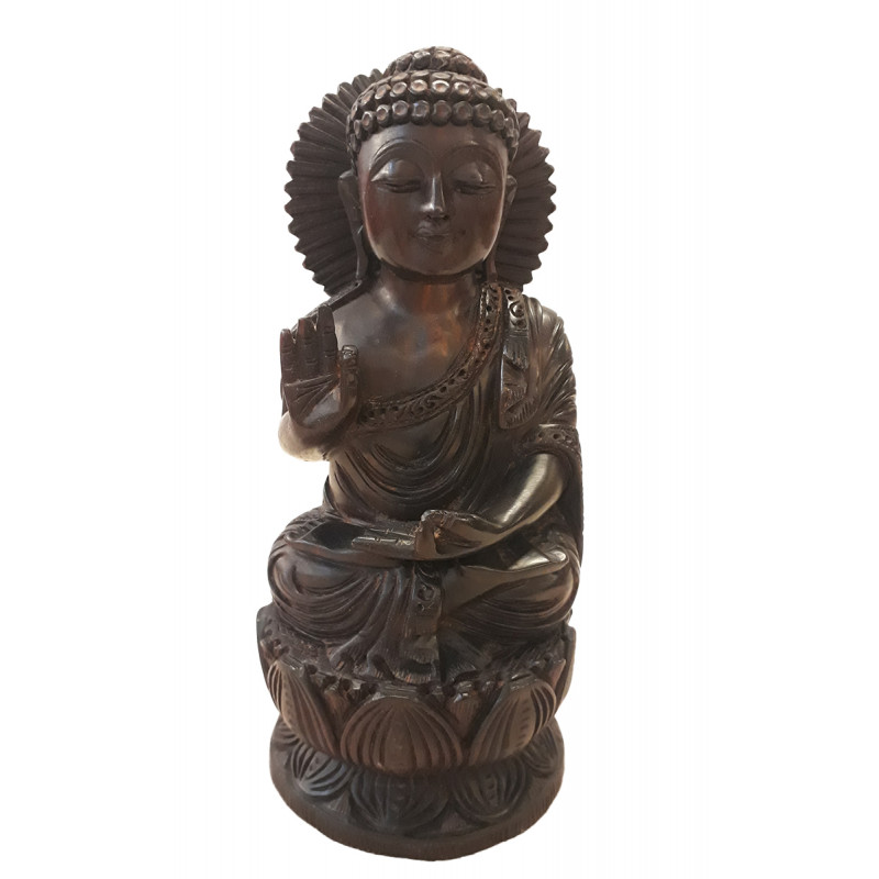 Red Sandalwood Handcrafted Carved Lord Buddha Figure