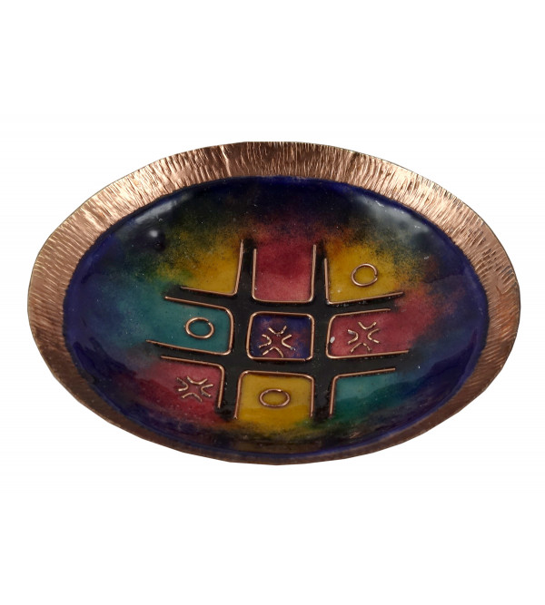 HANDICRAFT BOWL 4 INCH COPPER ENAMELED