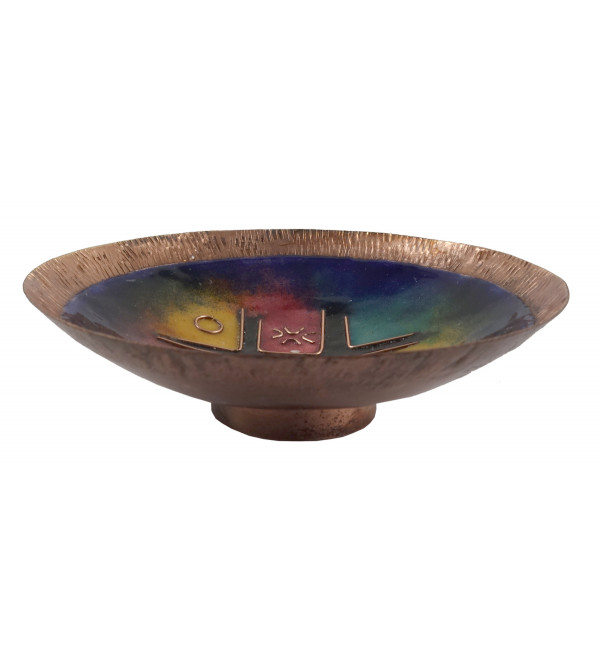 HANDICRAFT BOWL 4 INCH COPPER ENAMELED