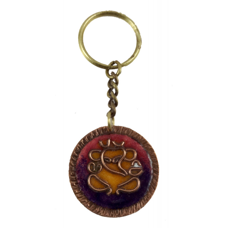 HANDICRAFT KEY CHAIN COPPER ENAMELED ASSORTED 