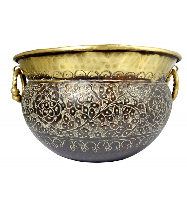 Handicraft Planters Brass Plain Chittai 8x5 Inch 