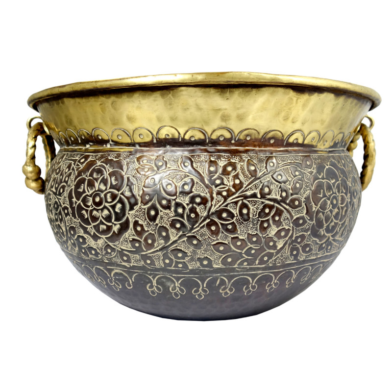 Handicraft Planters Brass Plain Chittai 8x5 Inch 