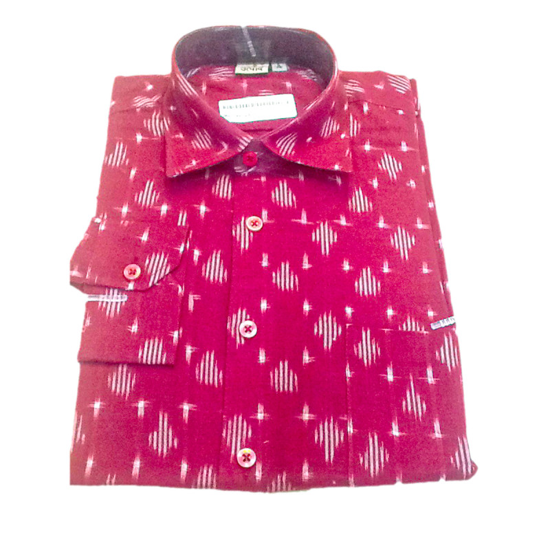Cotton Ikat Shirt Full Sleeve Size 38 Inch