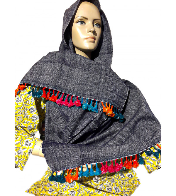 Woollen Hand  Woven Shawl in Gujarat Size,40X80 Inch