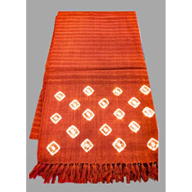 Woollen Tie & Dye Stole Handwoven In Gujrat Size, 22x80 Inch