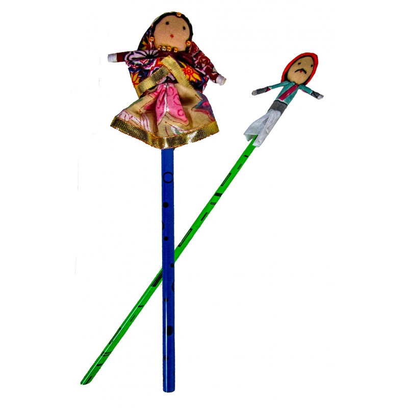 Dolls with Pencil Pair Assorted Color 