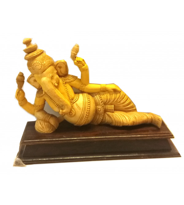 Kadamba Wood Handcrafted Carved Lord Ganesha Figure