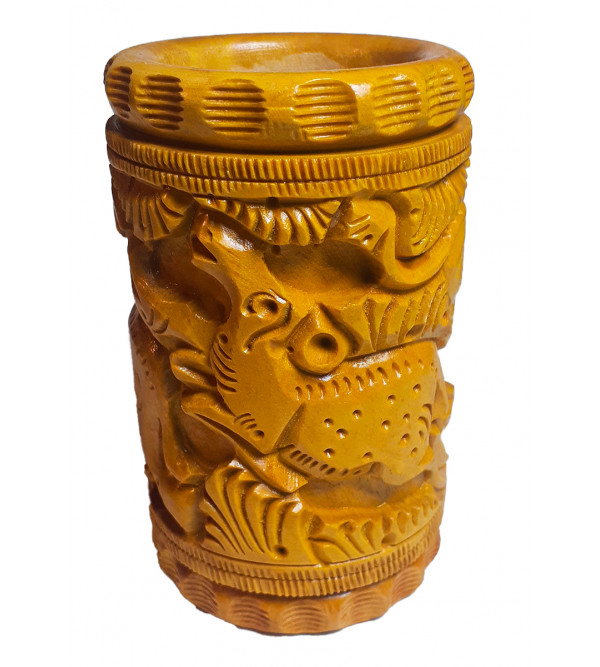 Kadamba Wood Handcrafted Carved Pen Stand