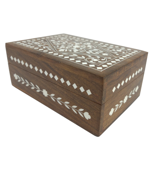 HANDICRAFT WOODEN ACRYLIC INLAY WORK BOX 6X4 INCH 