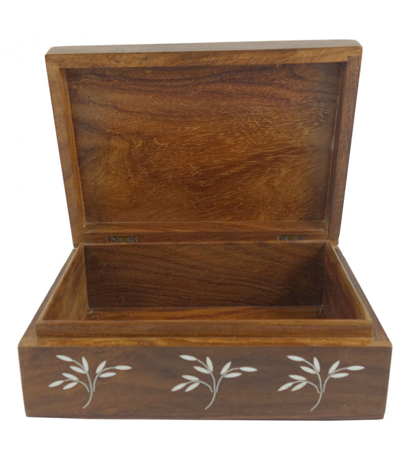 HANDICRAFT WOODEN ACRYLIC INLAY WORK JEWELRY BOX (7X5 INCH) SHEESHAM WOOD