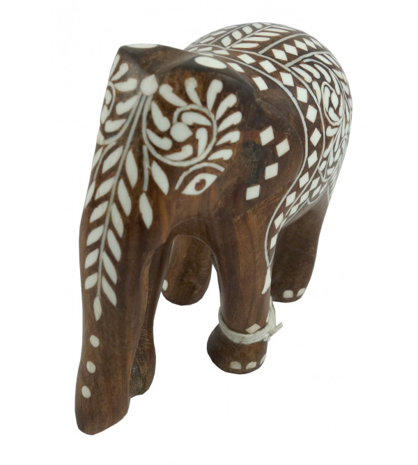 Handcrafted Wooden Inlay Work Elephant Size 4 Inch