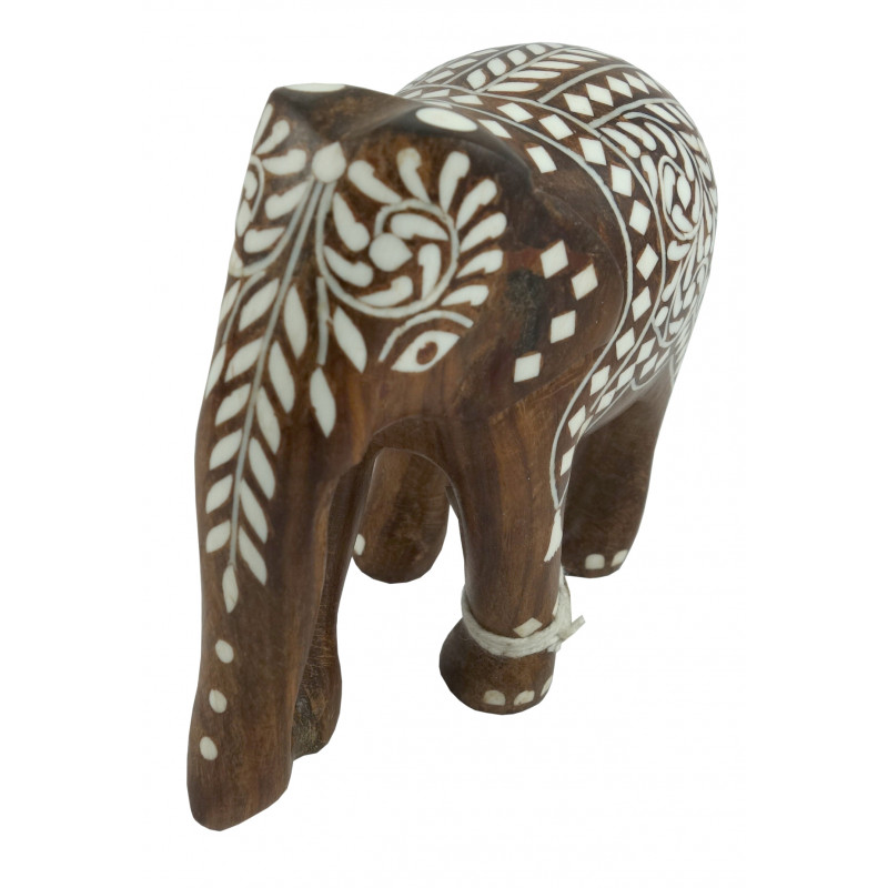 Handcrafted Wooden Inlay Work Elephant Size 4 Inch