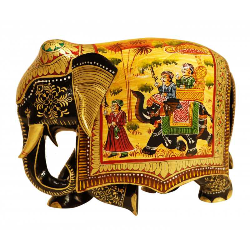 Kadamwood Shikar Hand Painted Elephant