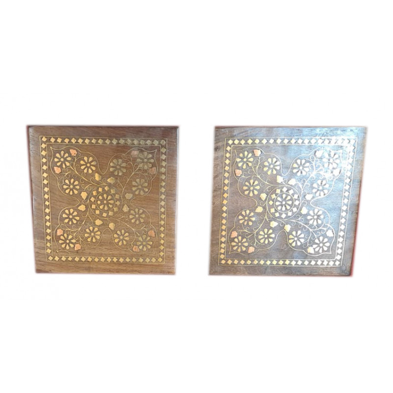 Sheesham Copper Inlay Wooden Box Set of 8 Pieces