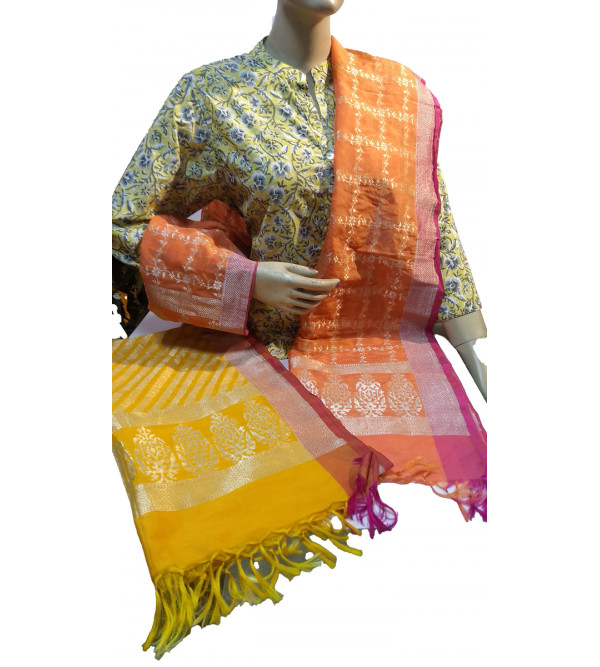 Silk Handwoven Dupatta from Banaras 