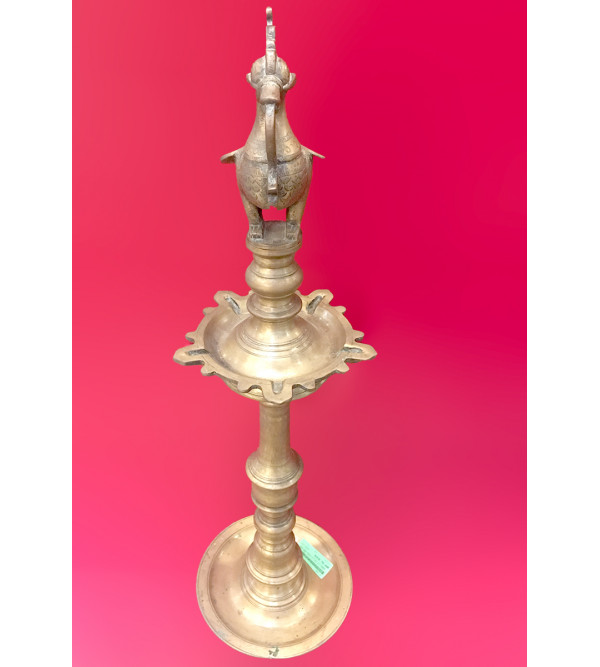 Oil Lamp Handcrafted In Brass 