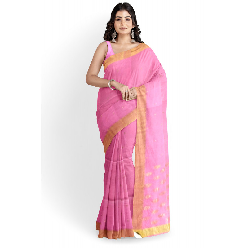 Chanderi Zari Buta Saree With Blouse