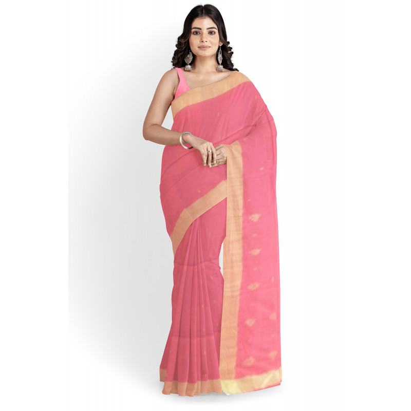 Chanderi Zari Buta Saree With Blouse