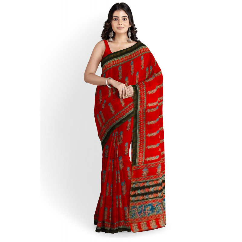 Printed Chanderi Saree With Blouse